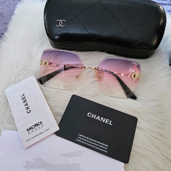 Chanel sunglasses large lense Ombre pink/purple  NIB - Picture 1 of 12